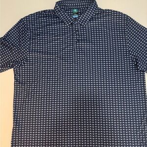 Pro Tour Navy & White Micro-Print Polo Shirt